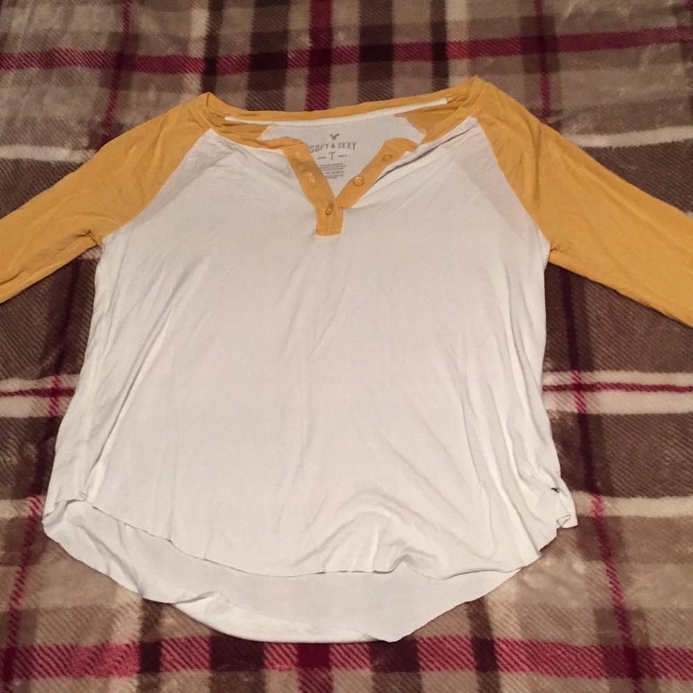 American eagle crop top made mid sleeve shirt